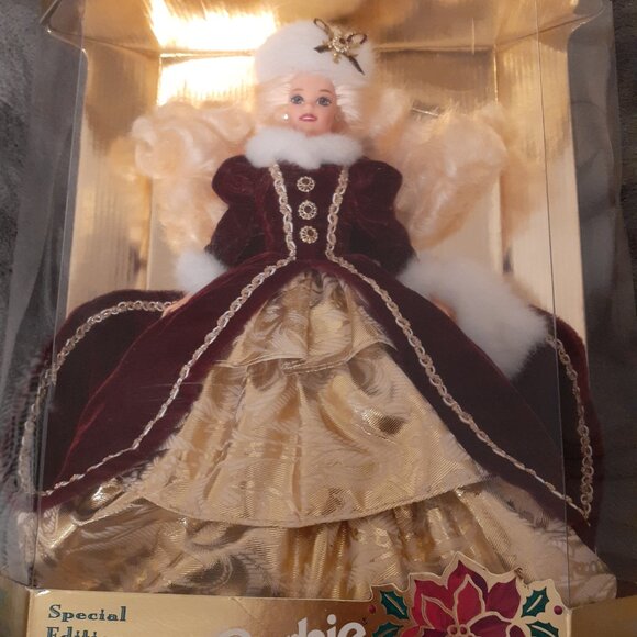 Mattel 1996 Happy Holidays Barbie Special Edition Vintage, purple eyes - Picture 3 of 8